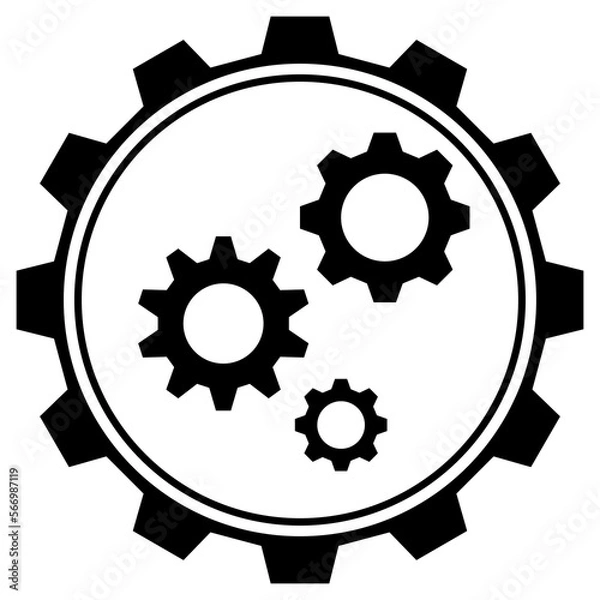 Obraz  technician,gear,cog icon, concept icon technological progress.High tech illustration,vector  