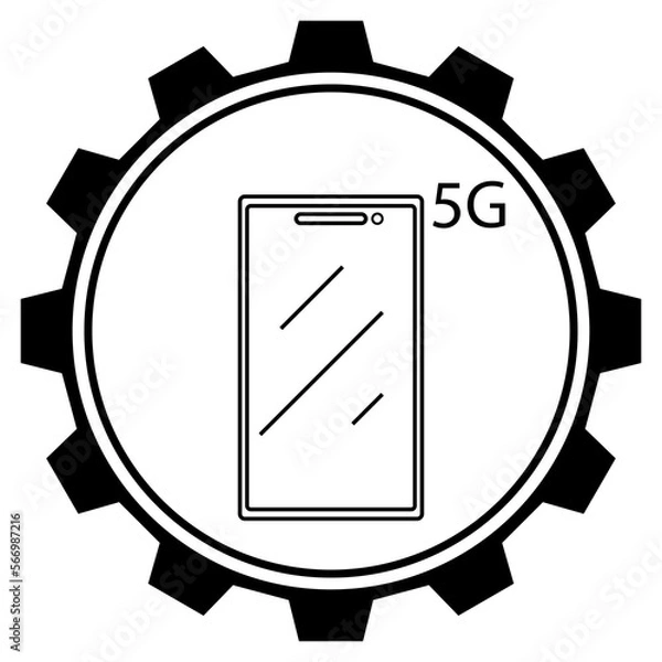 Obraz phone,mobile icon, concept icon technological progress.High tech illustration,vector  