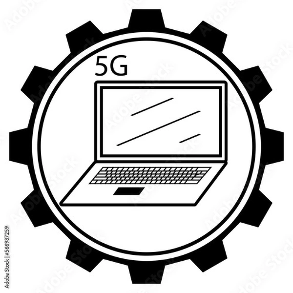 Fototapeta  laptop,notebook,computer icon, concept icon technological progress.High tech illustration,vector  