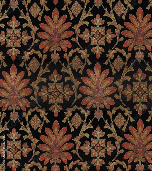 Fototapeta Ikat,batik print,Abstract ,madhubani,kalamkari,block-print,Geometric,Ajrakh Pattern and Background digital printing textile