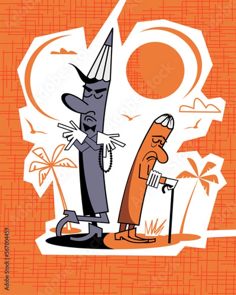 Obraz Old and new pencils. Vector illustration