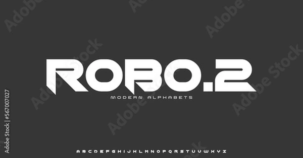 Fototapeta Modern Sports tech font typography. MINIMAL vector typeface for a company. Minimal gaming fonts for logo design.