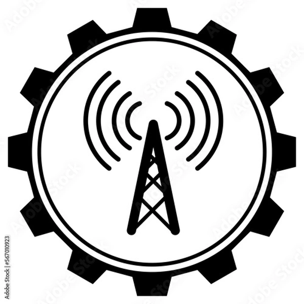 Fototapeta Network,internet,signal icon, concept icon technological progress.High tech illustration,vector  