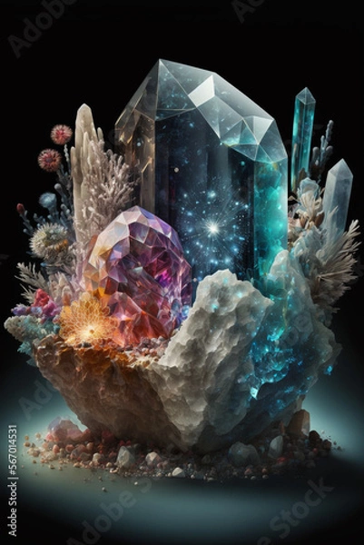 Obraz amethyst and crystal