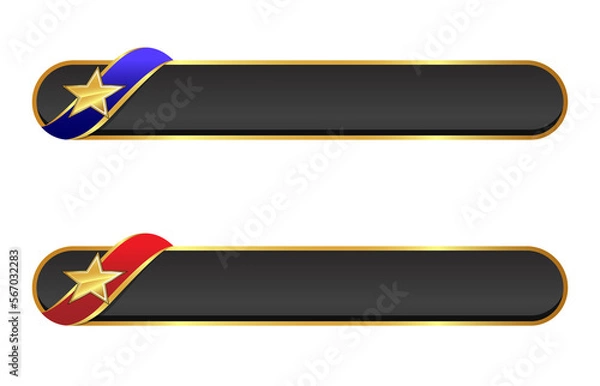 Fototapeta Star and winner glossy gradient lower third label