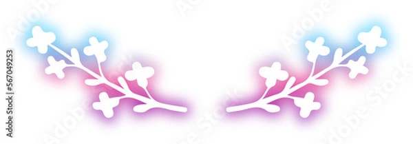 Fototapeta Set of wreath design neon