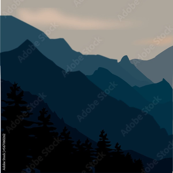 Obraz mountains in the fog