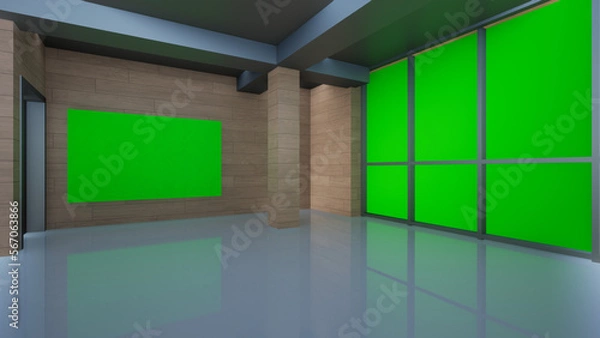 Obraz window with  green screen