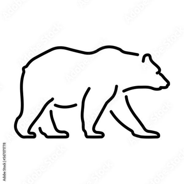 Obraz bear icon on white background, vector illustration.