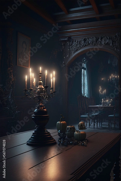 Fototapeta Goth interior Created with generative AI tools