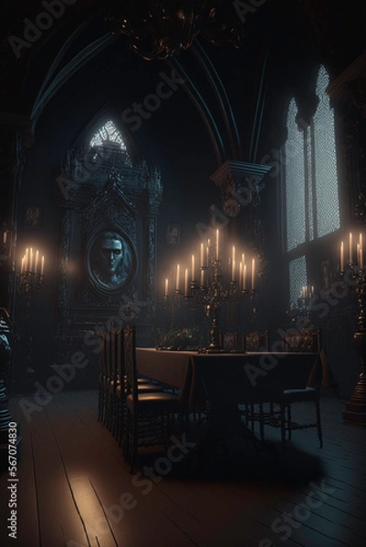 Fototapeta Goth interior Created with generative AI tools