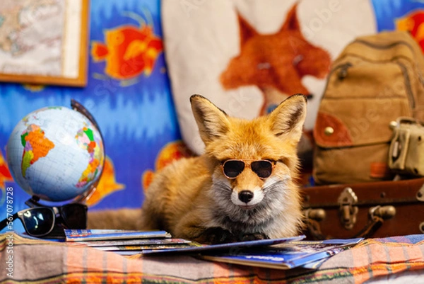 Obraz fox in sunglasses 