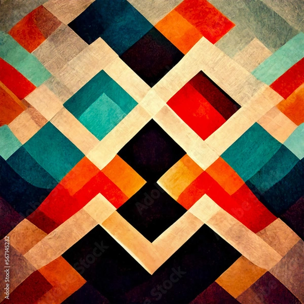 Fototapeta rhombus abstract colorful background, abstract 3d rendered illustration