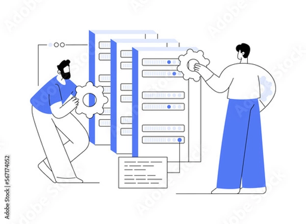 Fototapeta Big data developer abstract concept vector illustration.