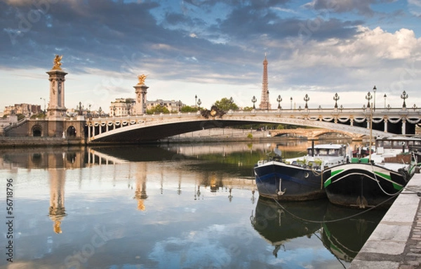 Obraz Pont Alexandre III and Eiffel Tower, Paris