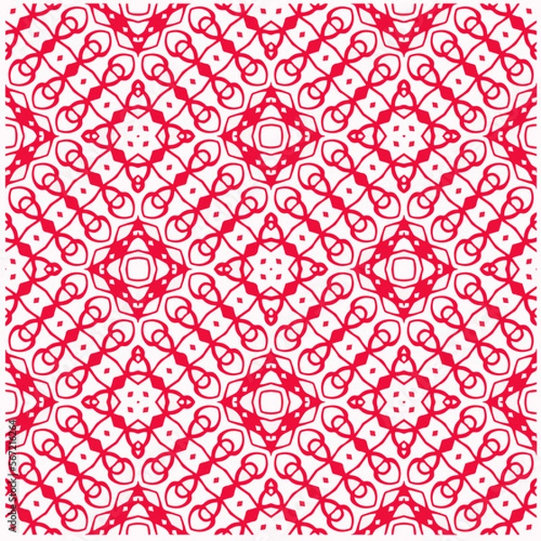Obraz Vector geometric ornament in ethnic style. Seamless pattern with  abstract shapes, repeat tiles. Vintage retro texture. . Repeating pattern for decor, fabric,textile and fabric .