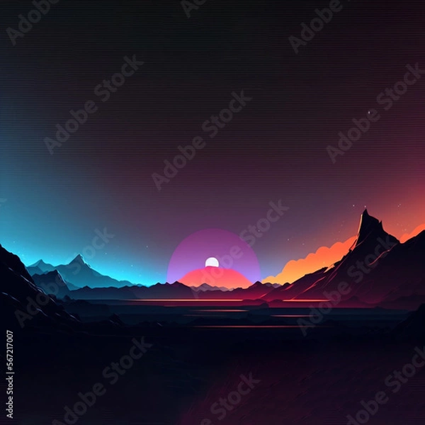 Fototapeta 2d Illustration of Minimalist Background