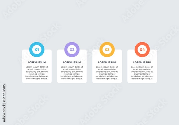 Fototapeta Vector infographic concept design template with 4 options or steps