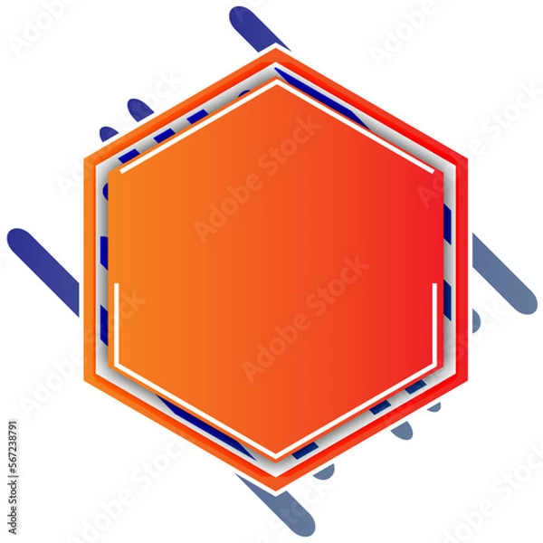 Fototapeta Vector Hexagonal Border Orange Blue