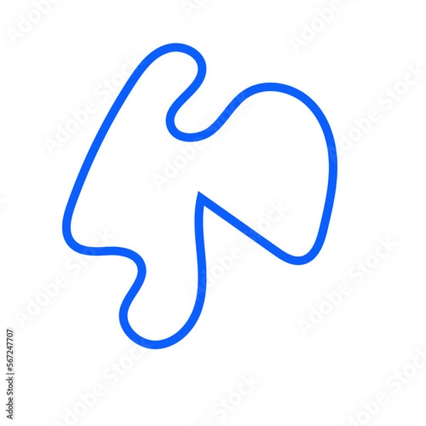 Fototapeta Blue Abstract Shape Squiggly Line