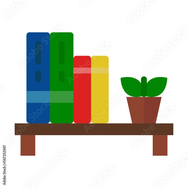 Obraz Bookshelf flat icon