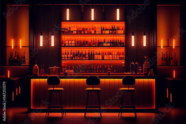 Obraz Contemporary Bar wallpaper. generative ai	
