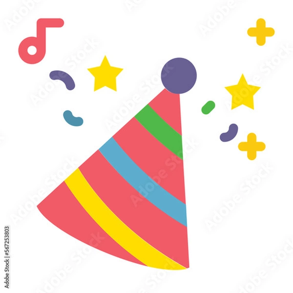Obraz party hat flat icon