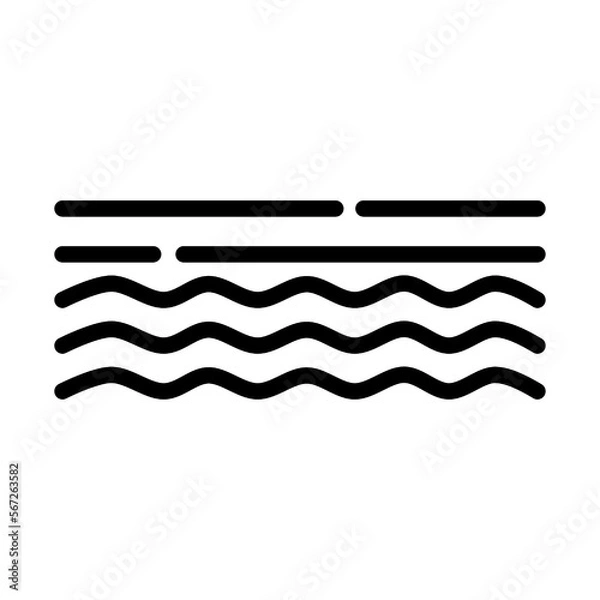 Fototapeta Wetland simple line vector icon