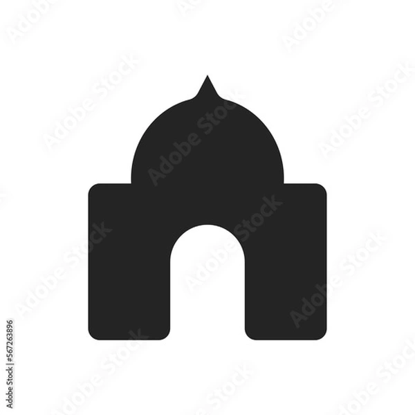 Fototapeta simple solid mosque icon vector