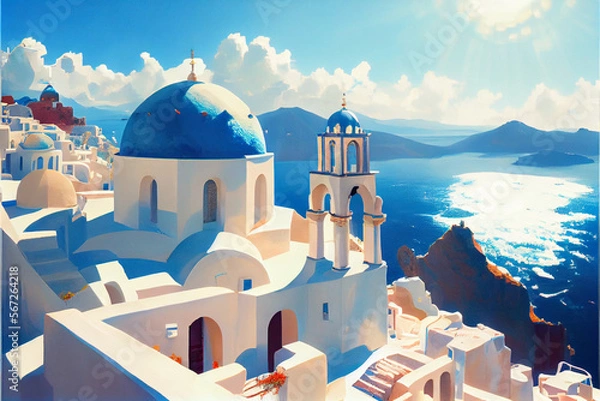 Obraz fascinating beautiful greece santorini