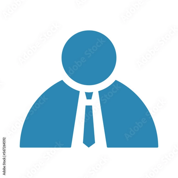 Fototapeta simple blue color flat user vector icon