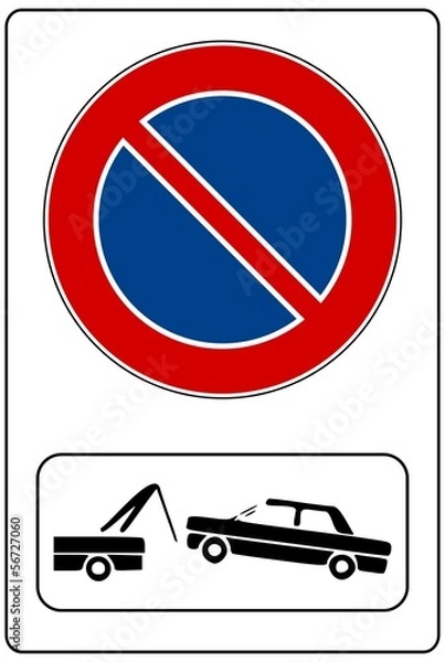 Obraz CARTELLO DIVIETO RIMOZIONE FORZATA