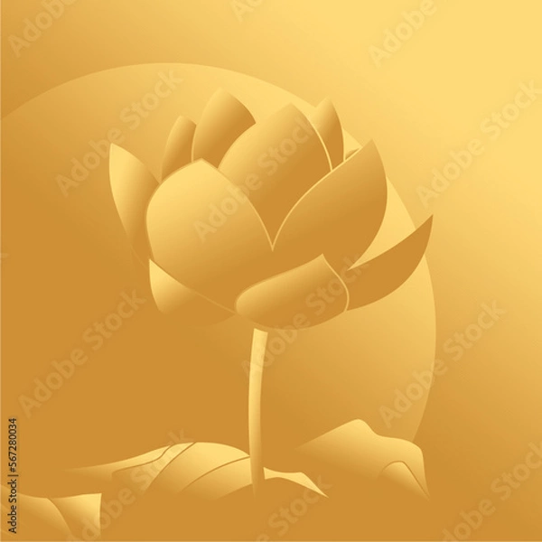 Fototapeta vector golden lotus flower in an elegant and luxurious style, suitable for use in all fields