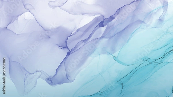 Obraz Fluid Blue Alcohol Ink background, trendy watercolor texture, liquid abstract texture, trendy marble texture
