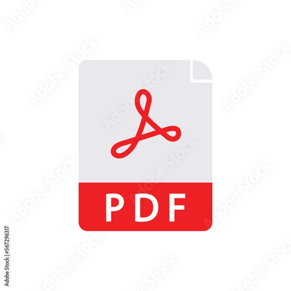 Fototapeta PDF icon, vector illustration. Flat design style. vector pdf icon illustration isolated on white, pdf icon Eps10. pdf icon graphic symbol vector design.