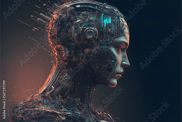 Fototapeta Artificial super intelligence