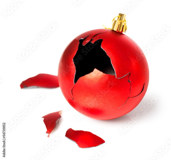 Obraz złamane czerwone bombki