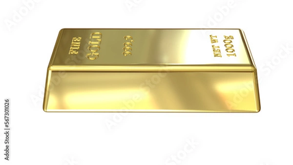 Obraz Gold Bar, Alpha channel, 3D render