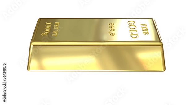 Obraz Gold Bar, Alpha channel, 3D render