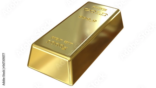 Obraz Gold Bar, Alpha channel, 3D render