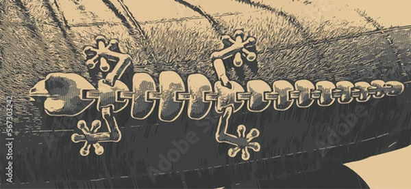 Obraz Lizard toy with abstract background