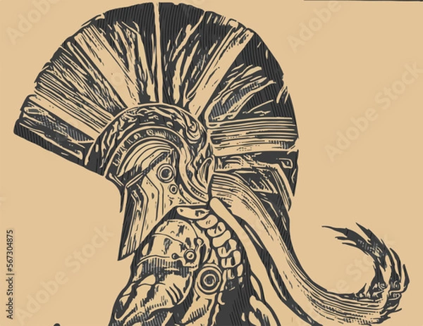 Obraz Spartans helmet design art vector