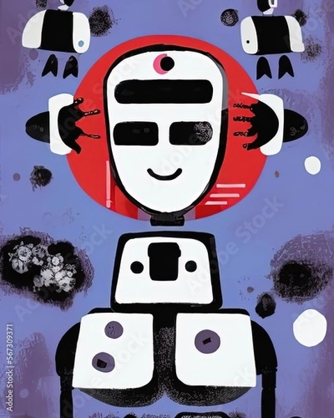 Obraz set of cartoon characters unique art Generative AI