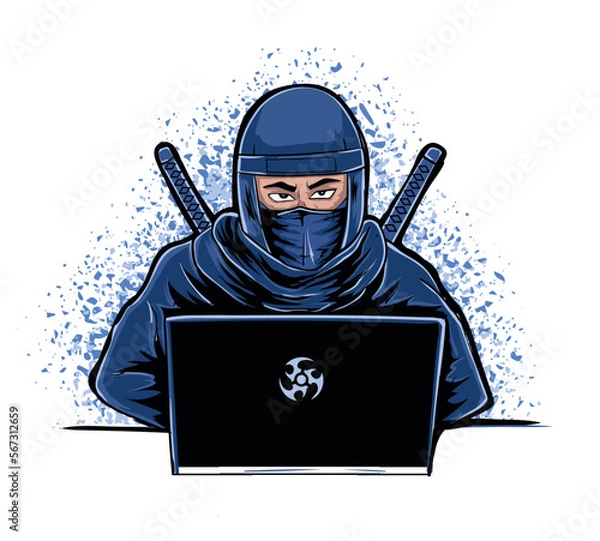 Obraz Blue Ninja hacker
