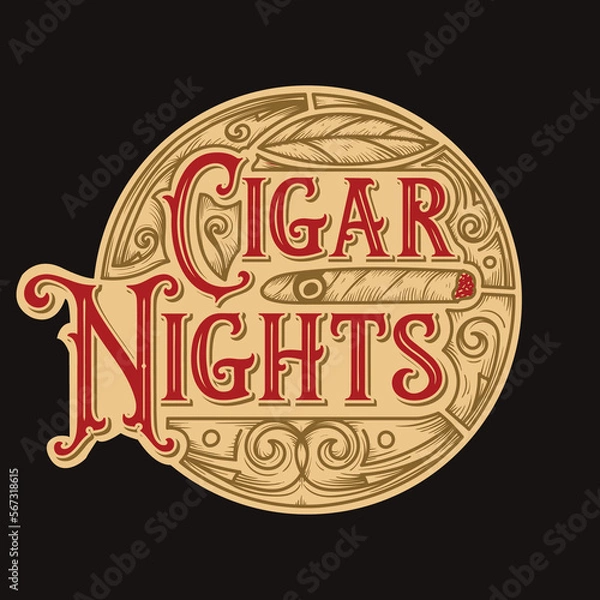 Obraz Typography vintage cigar emblem logo
