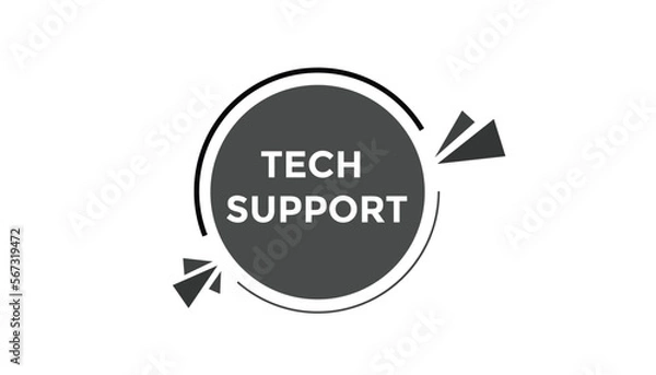 Fototapeta Tech support button web banner templates. Vector Illustration