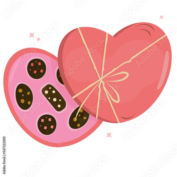 Fototapeta heart shaped candy box