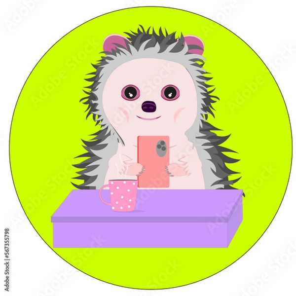 Obraz hedgehog and phone