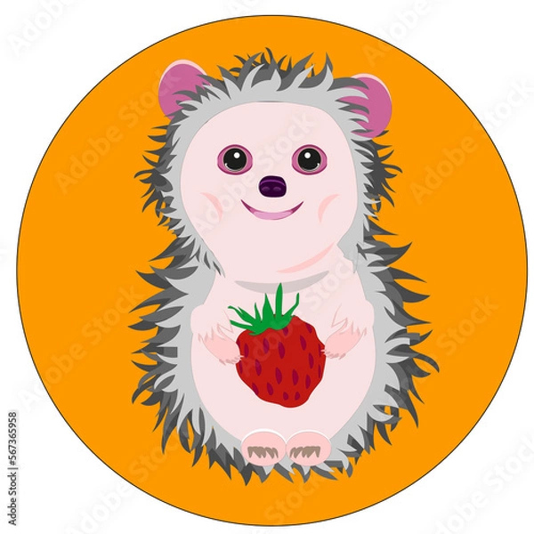 Obraz hedgehog and strawberry