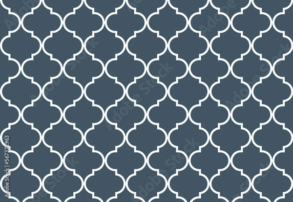 Obraz Morocco background of geometric islamic trellis pattern in gray with white outline